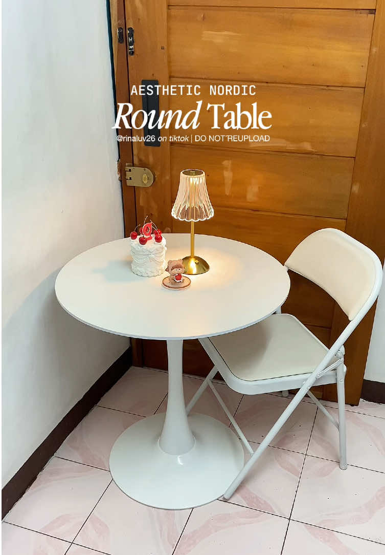 ang ganda netong round table 🥹💗 perfect sa living room or as dining table! ang aesthetic & minimalist nya lang #table #roundtable #aesthetictable #diningtable #coffeetable #sidetable #minimalist #homedecor #homefinds 