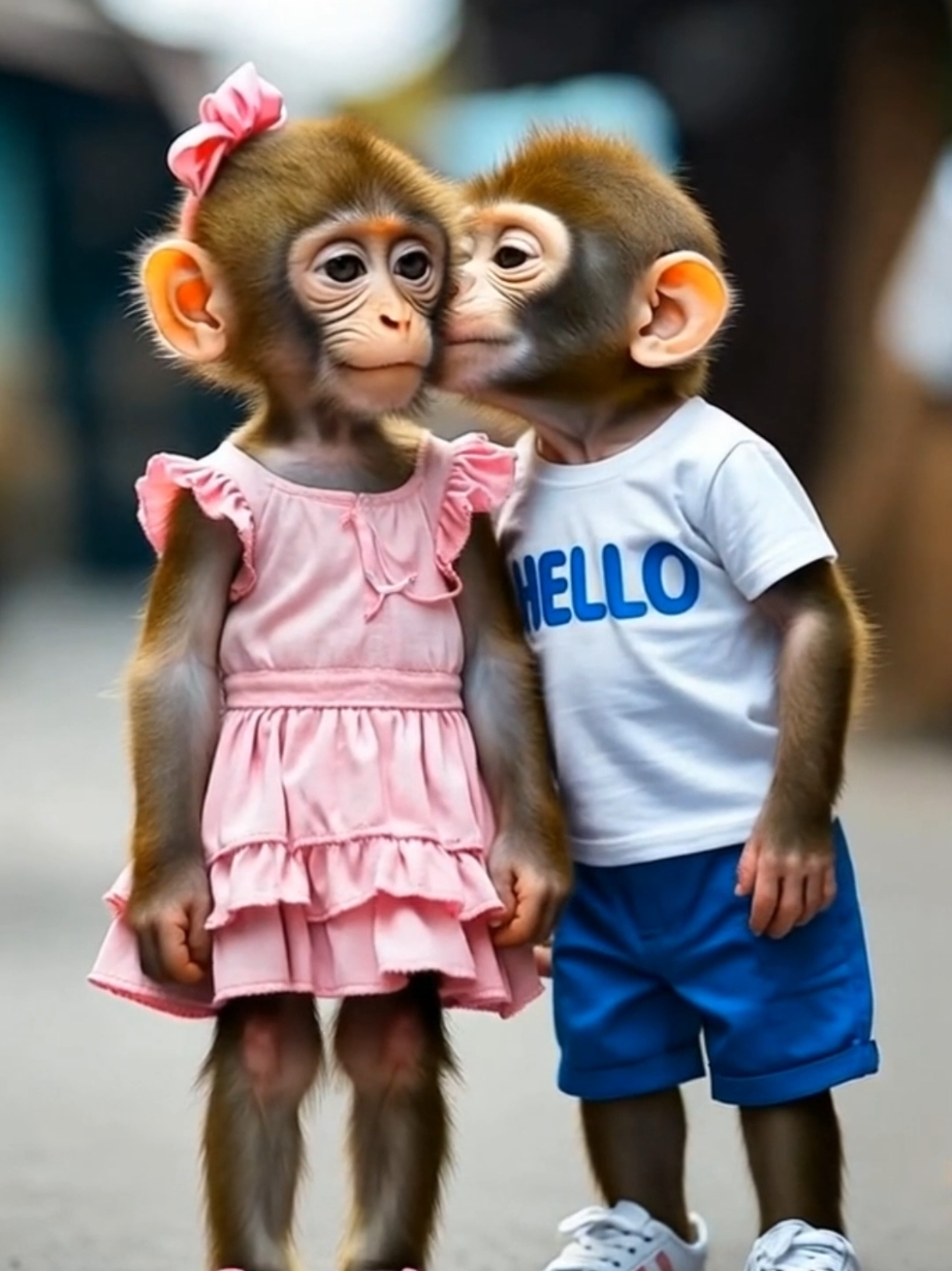 Cute Monkey Love 💞  #Love #cute #tiktokreel #tiktokviral #memes #funny #tiktoknews #comic #tik_tok #tiktokreels #ai #shorts #tik #monkey #dance 