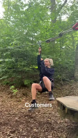 Instructors will really fool you into thinking that mini zip is an easy one 😂😉 #goape #zipline #customer #carryingyourlove #carryingyourlovewithme #zipwire #instructors #goaperivington #fyp
