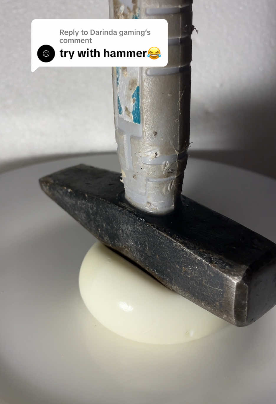Replying to @Darinda gaming press egg with the hammer #egg #viraltiktok 
