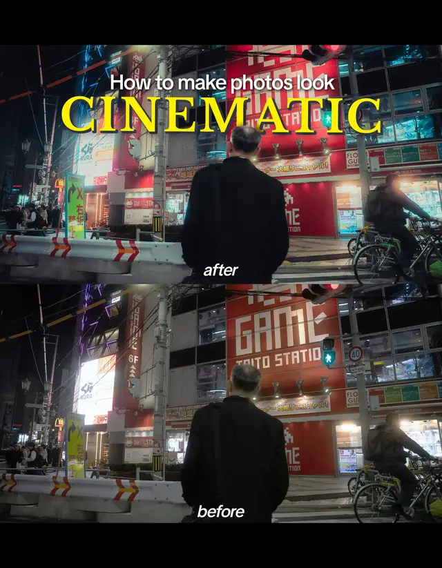 How to make your photos CINEMATIC 🎞️ App: Lightroom Mobile (Free) . . (This preset is intended to be used as a guideline to your edit, results may differ)  . . #photoediting #lightroompreset #lightroomtutorial #viral #fyp #template #nightphotography #nightcore  #aesthetic #cinematic #colorgrading #photography 