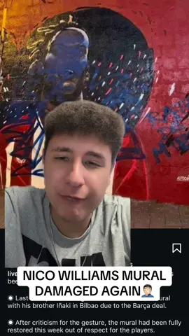NICO WILLIAMS MURAL DAMAGED AGAIN #nicowilliams #fcbarcelona #fyp
