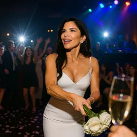 Bride tosses the flowers 💐🎉  #bride #bouquet #wedding #party #flowers #reception #crowd #trending