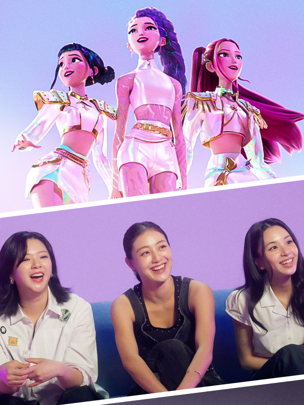 Jeongyeon, Jihyo and Chaeyoung of #TWICE talk about the similarities & differences between them & Huntrix 💓 from  #KPopDemonHunters