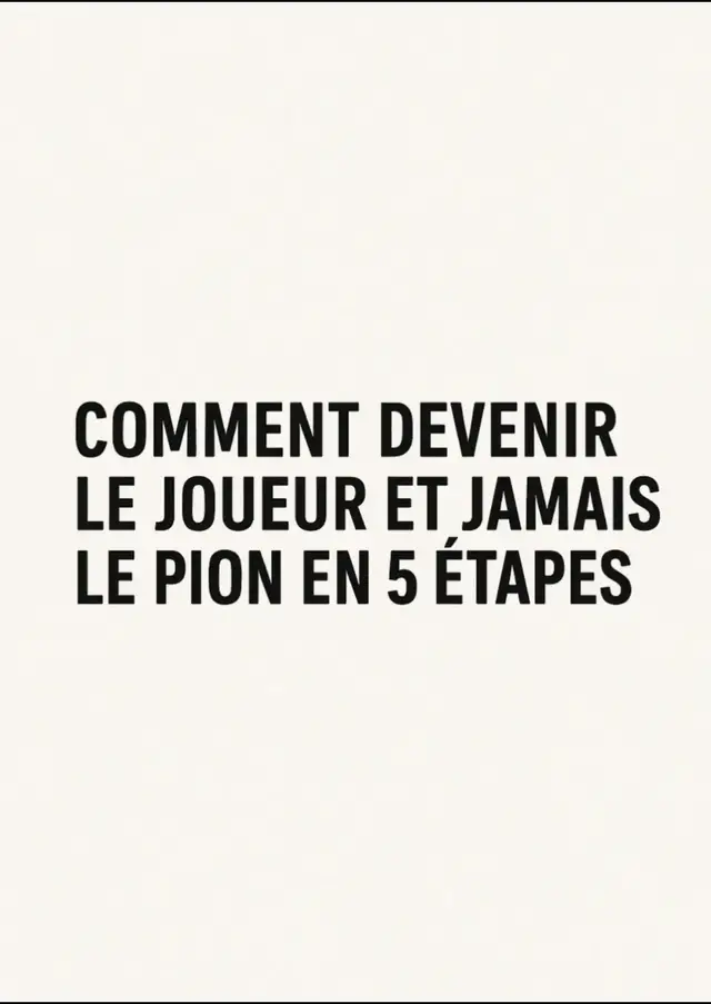 Le joueur voit le jeu. Le pion voit juste la case devant lui. Sois stratégique, discret, visionnaire. Ne joue pas seulement le jeu... maîtrise-le. #pion #motivation #situation #success #discipline 