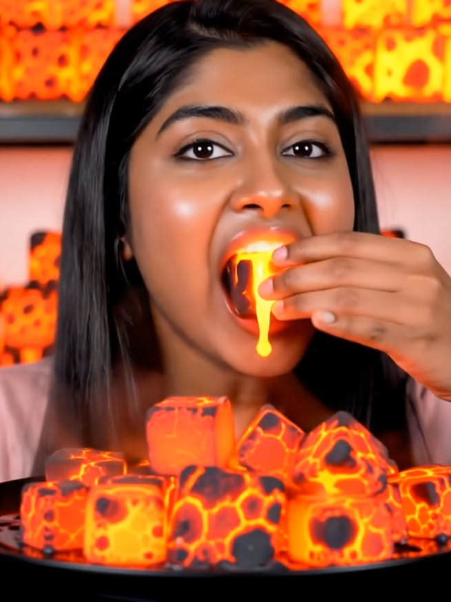 ASMR lava cubes eating mukbang #lavamukbang #veo3 #mukbang #asmrsounds #aiasmr #ASMR #asmrvideo #mukbangfood 