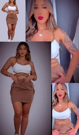 Confira Conjunto Saia Curta Cintura Alta Moletinho Bolso Cargo Com Cropt Ribana Canelado Bicolor Tiras por R$59,90. Encontre na Shopee agora! https://s.shopee.com.br/7KlaQfoj4O?share_channel_code=1