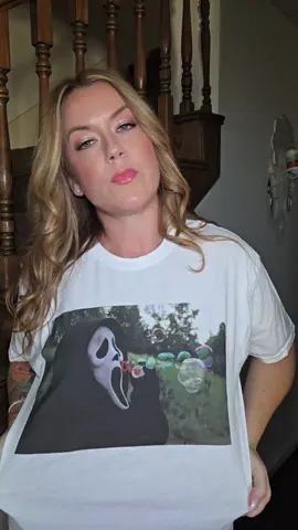 Ghostface said self-care ✨🫧 Cute and creepy? Yeah, I needed it. This shirt is a whole mood 😂💀 #GhostfaceShirt #SpookyCute #AltGirlStyle #TikTokFashionFinds #CreepyButCute #HorrorAesthetic #TikTokShop #GhostfaceMerch #BubbleVibes #HalloweenEveryday 