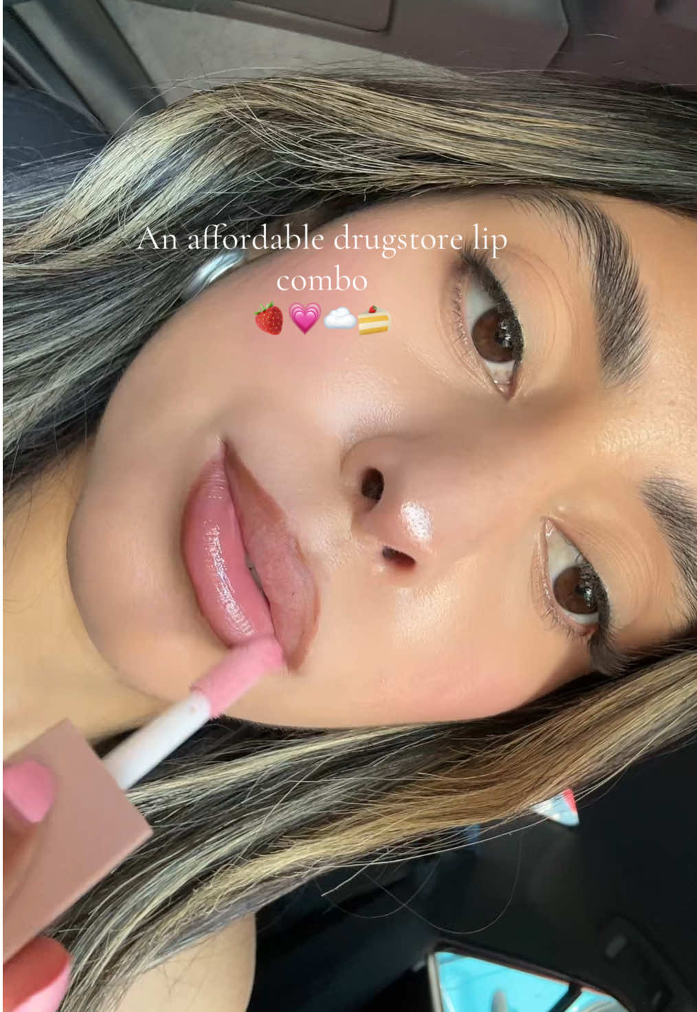 @Milani Cosmetics lip liner in ‘saucy toffee’💗🍰 @Maybelline NY gloss in ‘gummy bear’💗🍰#lipcombo#affordable  