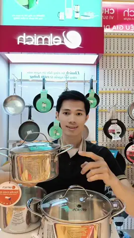 Bộ nồi Elmich. 18.20.22cm. Đáy đúc Nguyên khối 3 lớp. #xuhuong #elmich #dobep #nồi #bonoi 