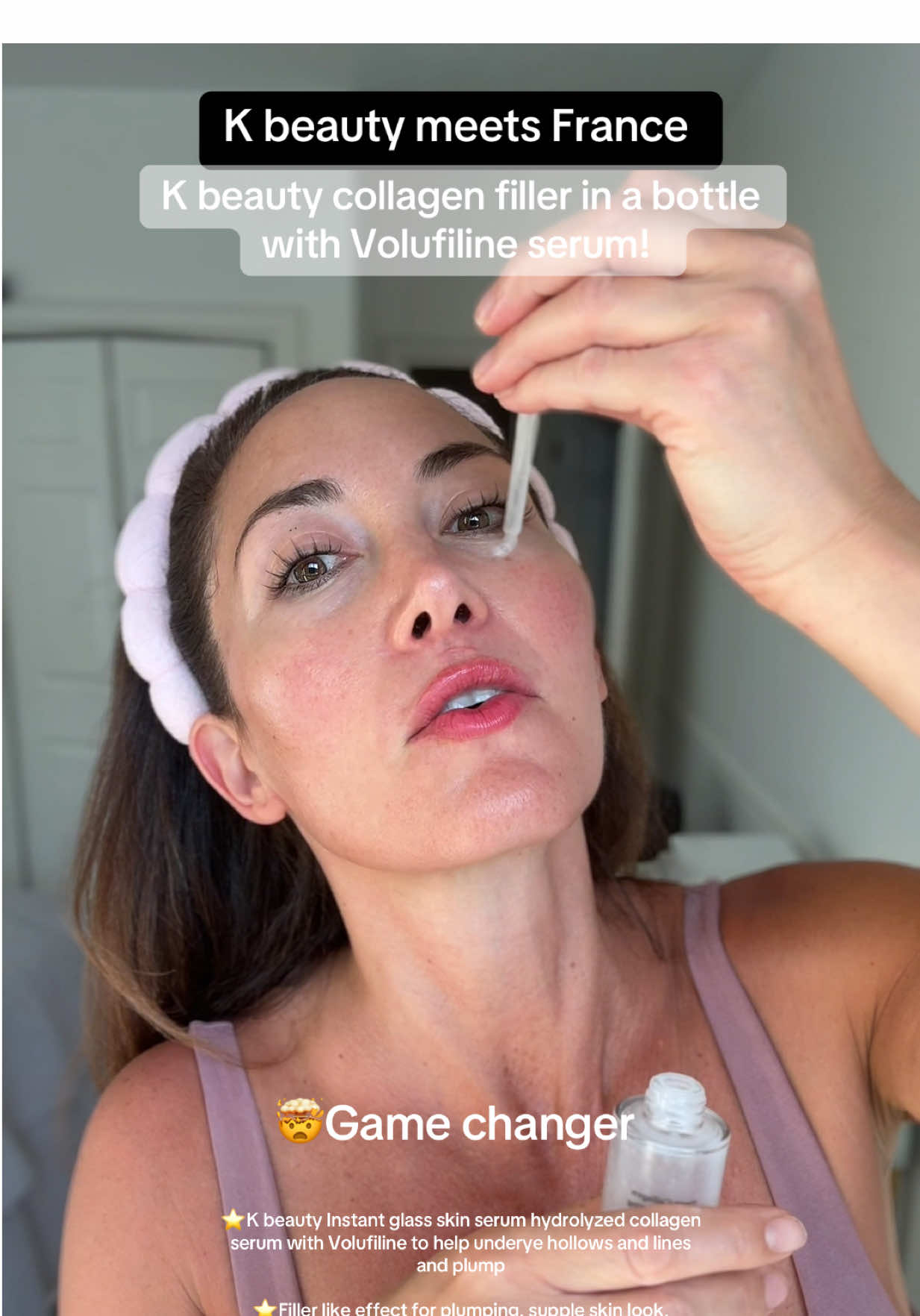 ‼️My favorite 🚫💉 NO NEEDLE FILLER LIKE EFFECT + k beauty GLaSSY SKN Serum is on 💨FLASH SALE NOW!! 🏷️ $21 instead of $38 when you grab the 2 pack! Or grab the single bottle on flash sale for $25 instead of $38 right now (at the time of this video) but you will be need a second bottle! I’m on my 5th bottle and obsessed with it! Results can vary but I got help with my undereye hollows improving beginning in 2 weeks. For some people it can take up to 2-3 months I read. Use it am and pm! Comment any questions and I love you!  @SUNGBOON EDITOR  #skincareroutine #volufiline #collagen #kbeauty #SkinCare101 #antiaging #sungboon #sungbooneditor #deepcollagenboostingcreaminserum #serum #skincare #tiktokshop #creatorboostcamp #tiktokshopcreatorpicks #Summer #glowing #glassskin #undereyebags #undereyehollows #eyecare #eyecream 