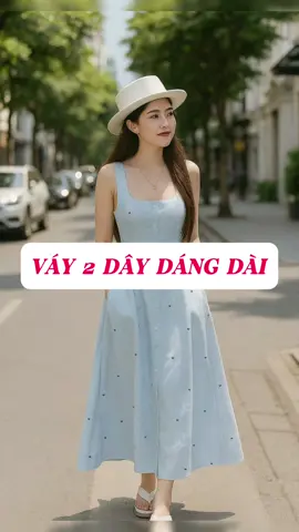 Đầm maxi hai dây kẻ sọc hot hit 	•	Dáng dài nữ tính, phối dây chéo sau lưng cực xinh 	•	Chất vải mát, nhẹ, in nơ dễ thương 	•	Có Big size, mặc thoải mái từ 40kg – 75kg #dammaxi2day  #dam2day  #dammaxi  #vayxinh  #vaydibien 