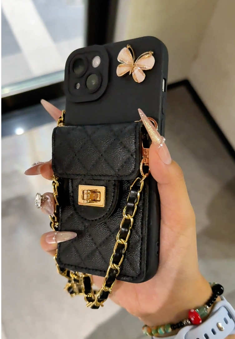 Crystal butterfly gold chain high-grade black leather card bag📱🛒💕🎁#popular #tiktokshop #beautiful #giftideas #iphone #iphone11 #iphone12 #iphone13 #iphone14 #iphone15 #iphonecase #iphonetips #iphone16promax #iphone16 #phone #fyp #iphone11promax #iphonecases #11promax 