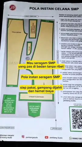 Mau seragam SMP yang pas tanpa ukur ukur. pake aja pola instan ini  #pola #instan #seragam #sekolah  #penjahit #penjahit #4u 