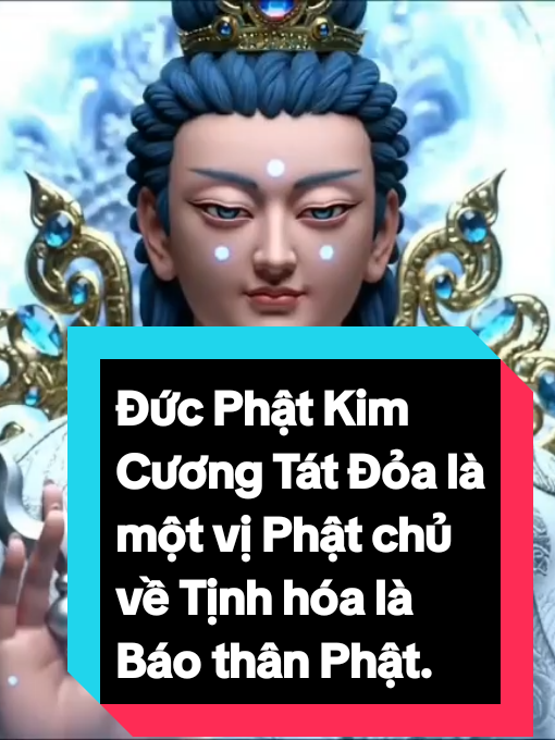 Kim Cang Tát Đỏa (Vajrasattva) là một vị Bồ Tát quan trọng trong Phật giáo, đặc biệt là trong Mật Tông và Kim Cương Thừa. Ngài được biết đến với khả năng tịnh hóa, loại bỏ nghiệp xấu và mang lại sự an lạc, tự tại cho người tu tập.  Ý nghĩa tên gọi: Kim Cang (Vajra): Biểu tượng cho trí tuệ, tính không, bản chất kiên cố, bất hoại của tâm giác ngộ. Tát Đỏa (Sattva): Biểu thị cho lòng từ bi, tình yêu thương đối với tất cả chúng sinh.  Vai trò và ý nghĩa: Vị Phật chủ về Tịnh hóa: Kim Cang Tát Đỏa được coi là hiện thân của sự tịnh hóa, giúp hành giả loại bỏ những nghiệp xấu, phiền não và chướng ngại trên con đường tu tập.  Truyền thừa Mật Tông: Ngài là một trong những vị Phật được tôn kính trong Mật Tông và Kim Cương Thừa, thường được thờ phụng và trì tụng thần chú.  Tượng trưng cho tâm Bồ Đề: Kim Cang Tát Đỏa tượng trưng cho tâm Bồ Đề kiên cố, bất hoại và ý nghĩa phiền não tức Bồ Đề.  #phatphap #daophat #phatgiao #mattong #kimcangtatdoa 