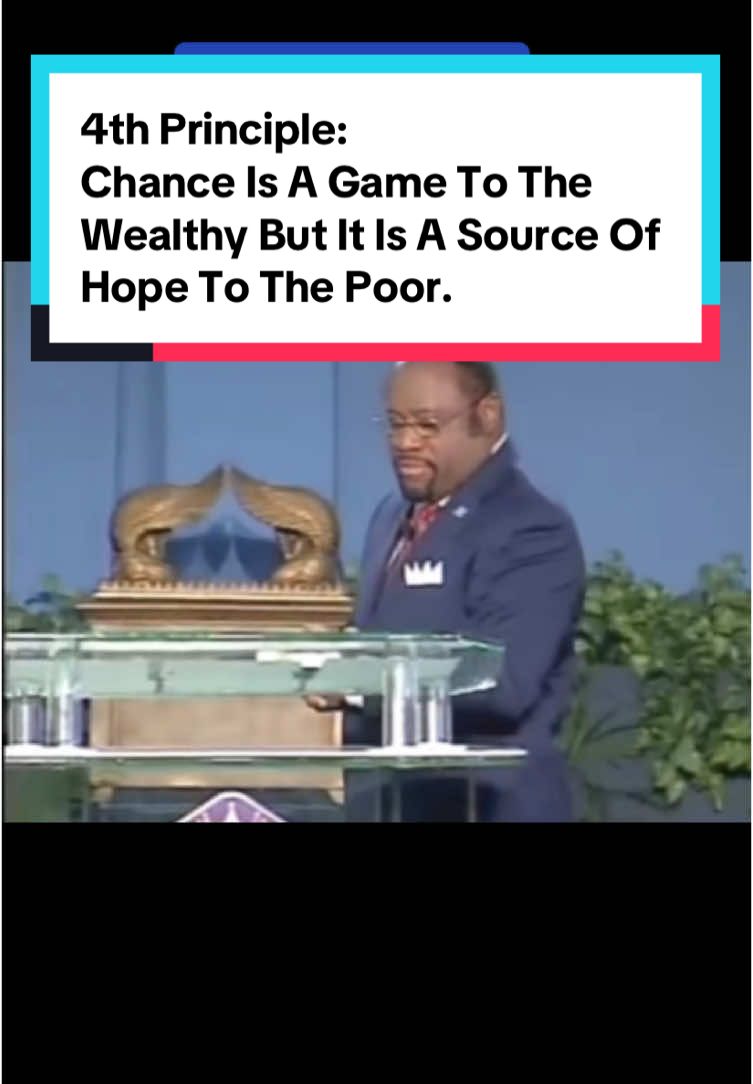 TDMM part 138: 4th Principle: Chance Is A Game To The Wealthy But It Is A Source Of Hope To The Poor.  #CapCut #thekingskid #munroeglobal #mylesmunroe 