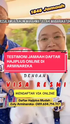 Daftar Online di bunda Esty? ga perlu takut, Daftar hajiplus mudah via online dengan dibantu Bunda esty,  proses mudah dan terpercaya karna semua transaksi resmi ke rekening PT arminareka😍 -O89.654.714.117 #fyp #ArminarekaPerdana #HajiPlusArminareka 