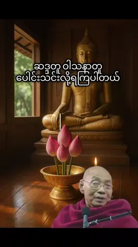 ဆဒ္ဒ ဝါသနာ ထပ်တူကျရင်  ပေါင်းသင်းလို့ ရကြပါတယ်  #ဆဒ္ဒ #ဝါသနာ #တရားတော်များ #ထပ်တူကြပါစေ #ပါချုပ်ဆရာတော်ဘုရာကြီး🙏🙏🙏 #ပါချုပ်ဆရာတော်ဘုရားကြီး၏အဆုံးအမ #myanmartiktok #buddhateachings #foryou #fypシ 