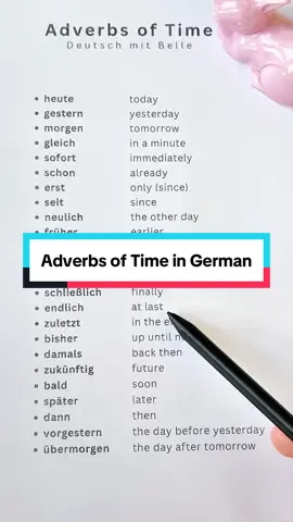 Adverbs if time in German | Have a great sunday! #germanlanguage #speakgerman #deutschlernen #learngerman #learninggerman  
