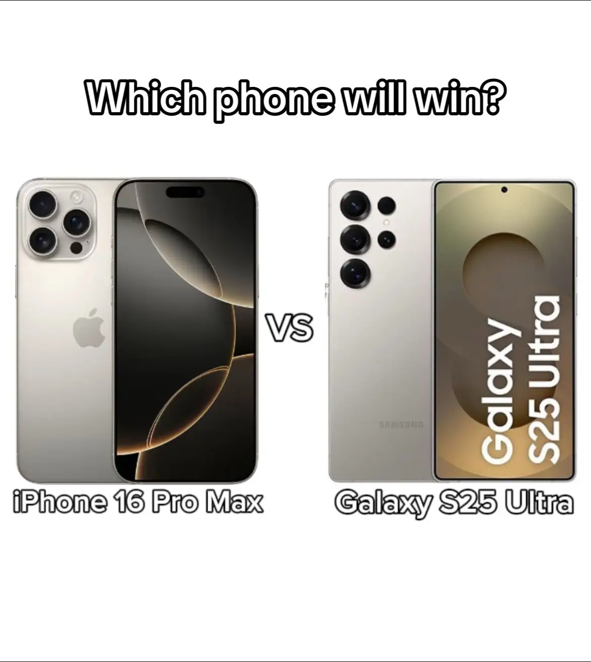Which phone will win? 🤔 Credits to @Filip_TechGuy for the video idea #phonefocustech #apple #iphone #samsung #android #s25ultra #16promax #iphone16promax #galaxys25ultra #Tech #techtok #technology #fyp #fypシ #viral #viralvideo 