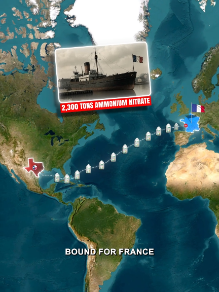 The Day a Cargo Ship Blew Up an Entire City #foryou #cargo #map #blast #usa #viral #texascity #facts   #tragedy  #france #storytime #fyp #history  #geography #ship  #europe #Usa 