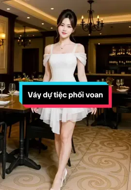 Váy dự tiệc phối voan 2 dây #trend #xuhướng #viral #thoitrang #model #thoitrangnu 