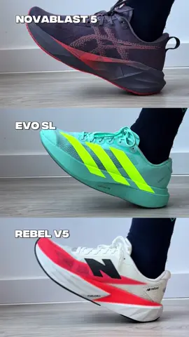 ASICS Novablast 5 🆚 Adidas Adizero Evo SL 🆚 New Balance FuelCell Rebel v5 Comparativa cortita y al pie como se suele decir. Probamos Rebel (nos queda aún por sacarla al asfalto) y desarrollamos este triple duelo. #runningshoes #runnersofinstagram #runningmotivation #runnersworld #runnerscommunity #asicsrunning #adidasrunning #newbalancerunning #novablast5 #adizero #adizerosl #rebelv5 