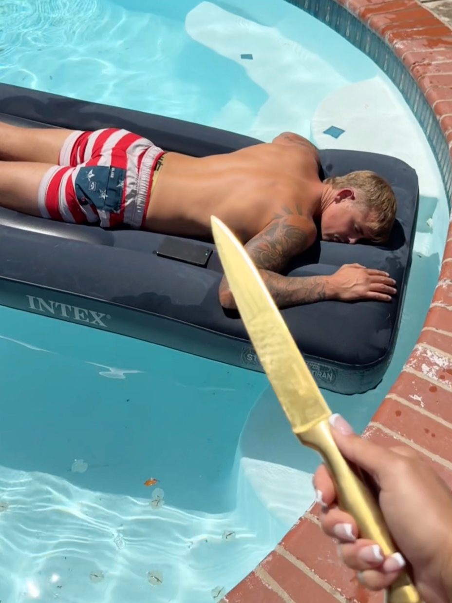 Lazy husband gets wet! 😱