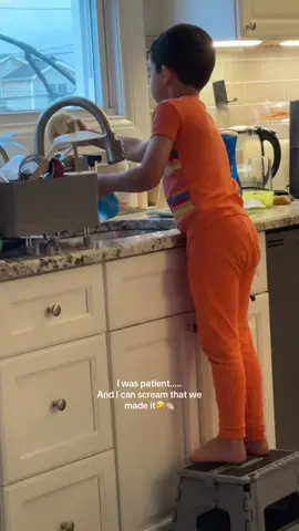 Almost 7 and can properly wash his own dish😭 WE MADE IT GUYZ😭!!! #kids #kidsoftiktok #chores #choresinthishouse #parenting 