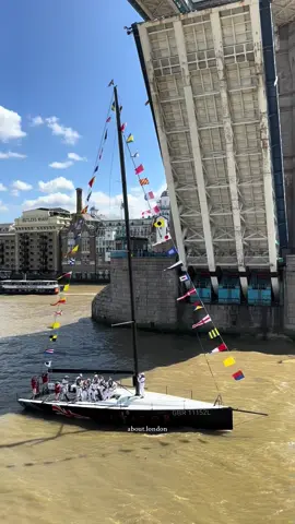 Tower Bridge lifts for flotilla marking the Royal Thames Yacht Club’s 250th anniversary #riverthames #towerbridge #yacht #london #sailing #boat #fyp 