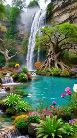 #waterfalls #flowers #fantasy #magical #naturebeauty #naturelover #relaxing #niceview #amazing #videobackground #livewallpaper #freetouse #usenow #trending #viral #foryoupage #foryou 