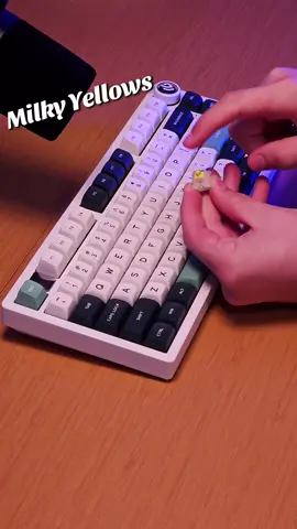Holy Thock!!! Milky Yellow switches are one of the best budget switches you can get. They're easy to install, and sound great! They're some of my favorites even compared to expensive switches. #MilkyYellows #creamykeyboard #keyboard #keyboardswitches 