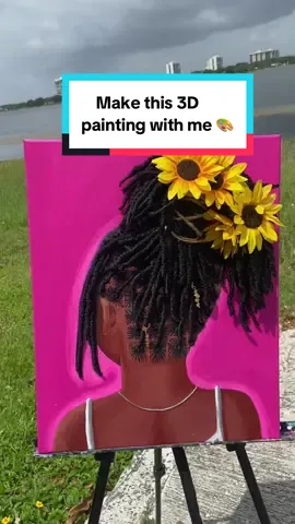 “Growth” 16 by 20 Inches 🌻 its still available, 🔗in bio to purchase ❤️ . . . #3dcanvasart #blackart #3dartoncanvas #3dlocsoncanvas #3dpainting #blackgirlart #guerlineart 