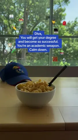 Just take care of yourself and lock in. Everything will be OK. 😋 #UniversityOfKansas #KU #CollegeLife #MacAndCheese #FYP #StudentLife 