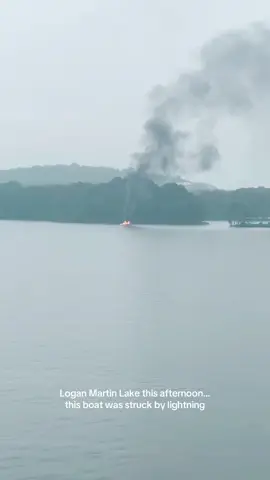 From Leigh Bryan “Lightning hit a boat on Logan Martin on the water.” Initial reports indicate no serious injuries.