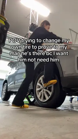 turns out I need u babes miss you come help - omg this was a big fat joke. i’ve changed it before I just forgot to loosen them before jacking the car up and he would’ve done it if I asked. I posted this for my friends to laugh at me:))) love you all!!!
