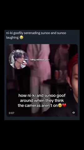to be enhypen seeing ni-ki act like a real maknae behind the scenes💔 #ni_ki #sunoo #enhypen #sunki #notshippingdontcomeatme 