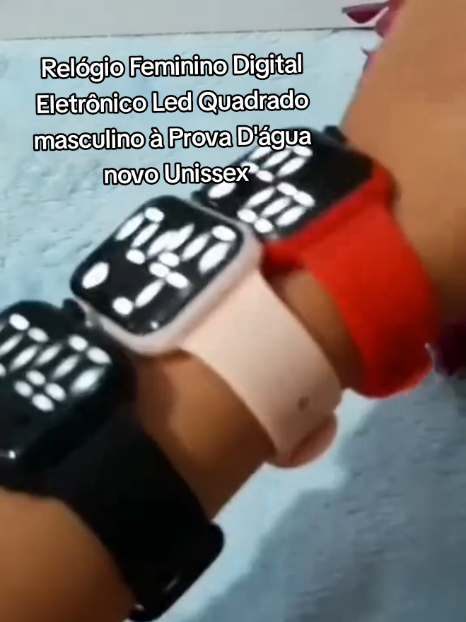 Relógio Feminino Digital Eletrônico Led Quadrado masculino à Prova D'água novo Unissex