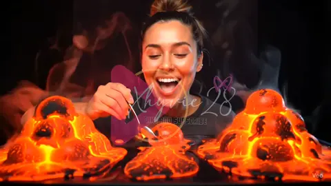 ASMR MUKBANG EATING ICE CREAM LAVA #icecream #mukbang #ai #fyp #bigbites #fyp #bigbites #mukbangeatingshow #lavasauce #asmr #viral 