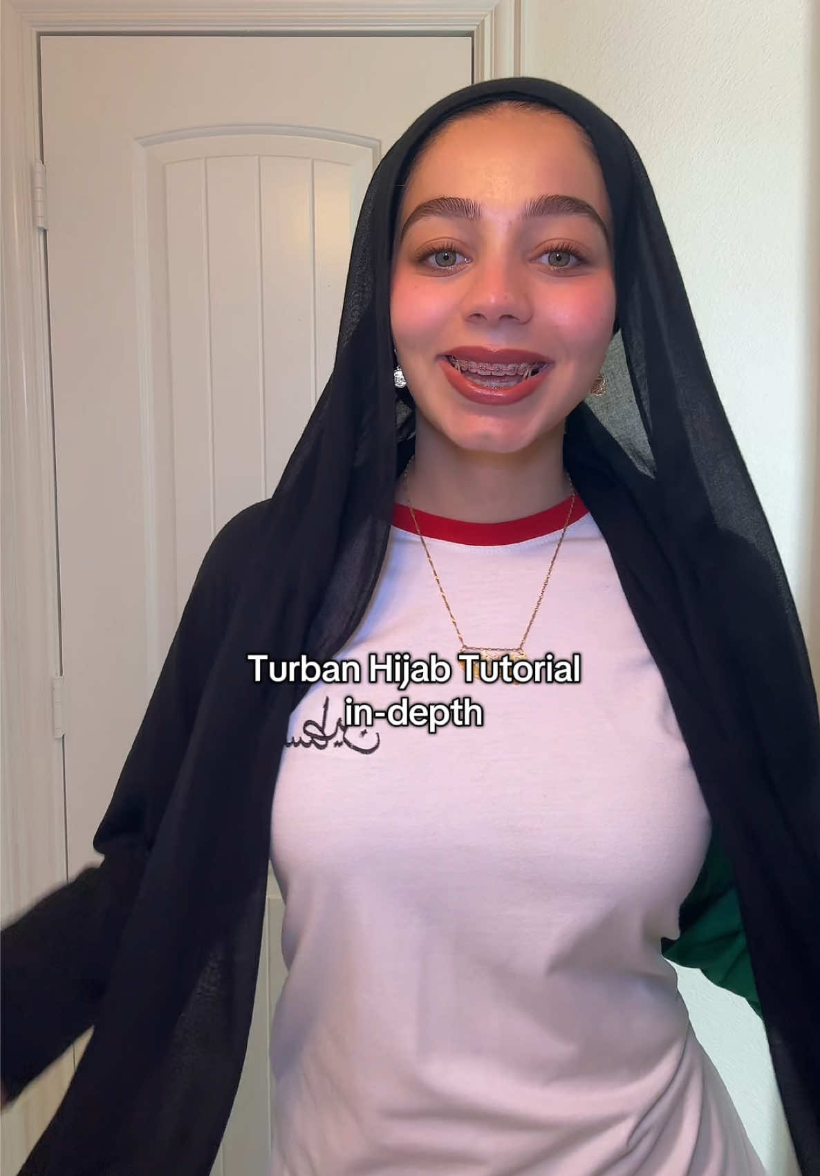 my super easy turban hijab style!  #turbanstyle #turbantutorial #hijabtutorial #hijab #arab #muslim #turorial #palestine #fyp #jordanian #modestfashion #microinfluencer #muslimtiktok 