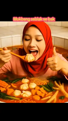 video AI Mukbang seblak satu bak #mukbang #seblak #AI #videoai #fyp #viral #tiktok #tiktokviral #mukbangvideo #trending #viralvideo #makan #fypシ #fypシ゚viral 