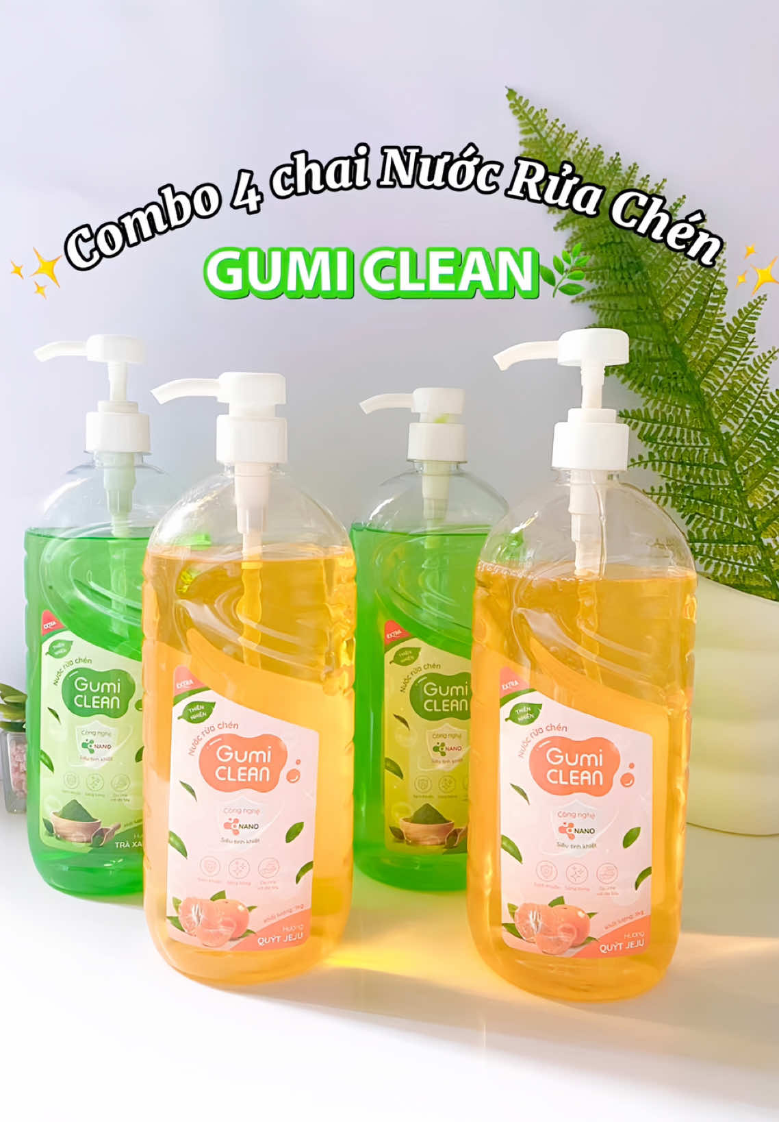 Combo 4chai nước rửa chén 4ký siu tiết kiệm #nuocruachen #gumi #gumiclean #giadungtienich #nhacuadoisong #xuhuong #viral 