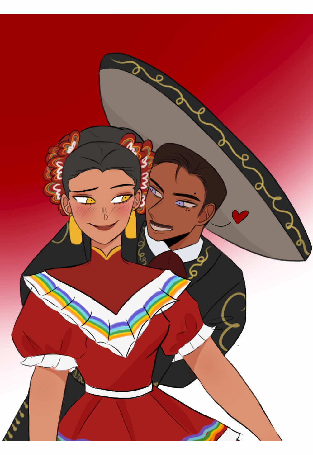 How Maya and Lalo first met 💕 They are Evander’s parents and will appear in the webtoon eventually! They will come back soon but their son will reappear next!!🌹 #originalcharacters #webtooncanvas #folklorico #fyp
