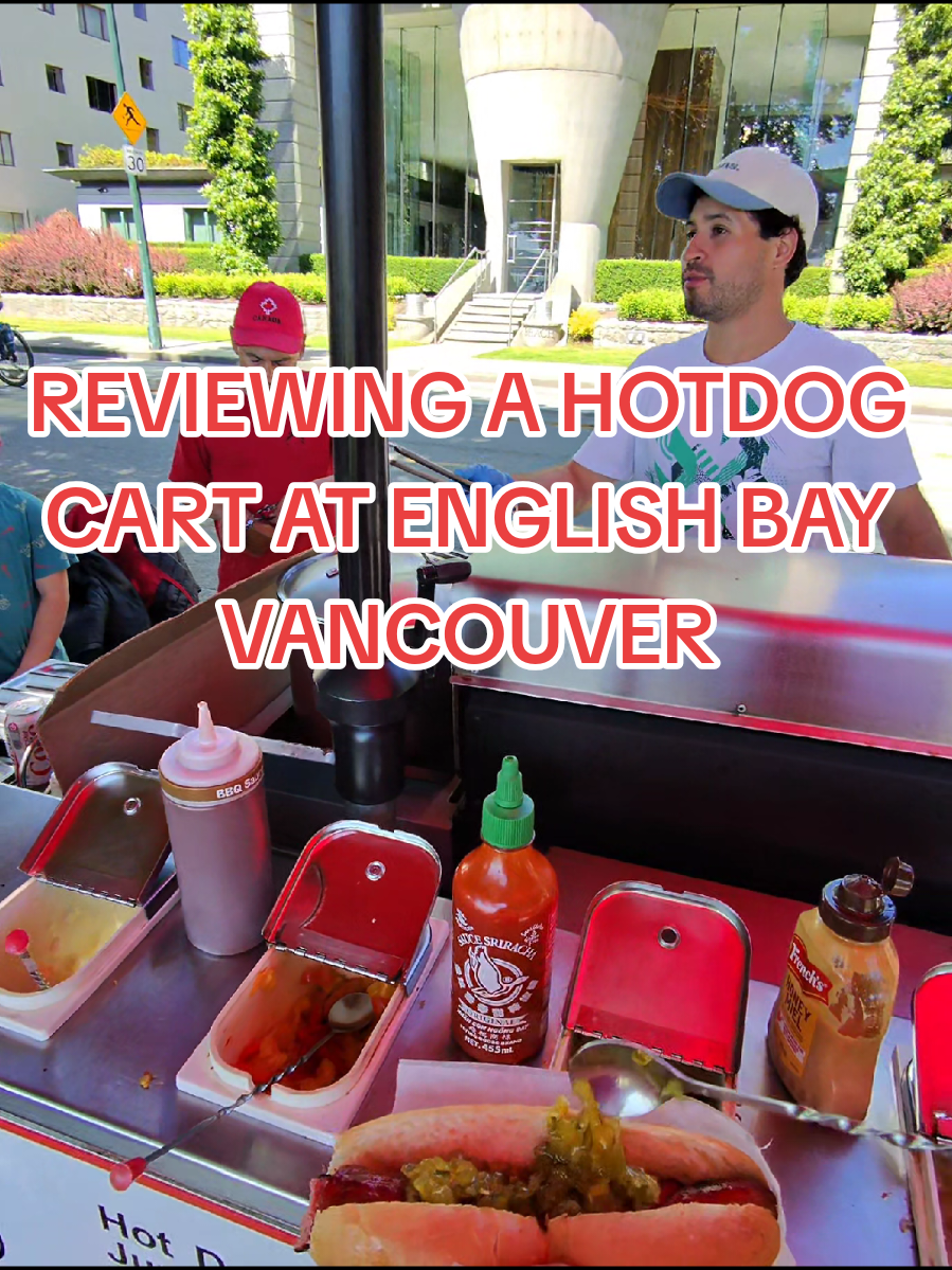 Actually gonna review someone else's food 🤣🇨🇦 #HOTDOG #streetvendor #people #foodbusiness #mobile #catering #cart #hotdogcart #food #foodreview #reviews @barstoolsports @daveportnoypizza @stoolpresidente #vancouver #englishbay #britishcolumbia #canada #canadian 