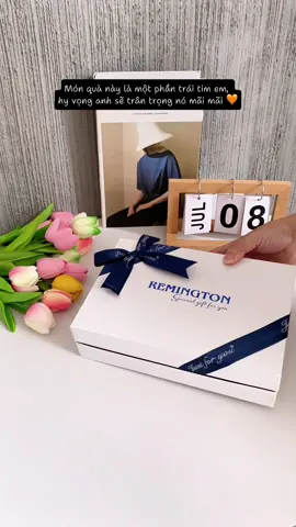 Món quà này là một phần trái tim em, hy vọng anh sẽ trân trọng nó mãi mãi 🧡 #remington #vikhacten #vikhactentheoyeucau #vinamkhacten 