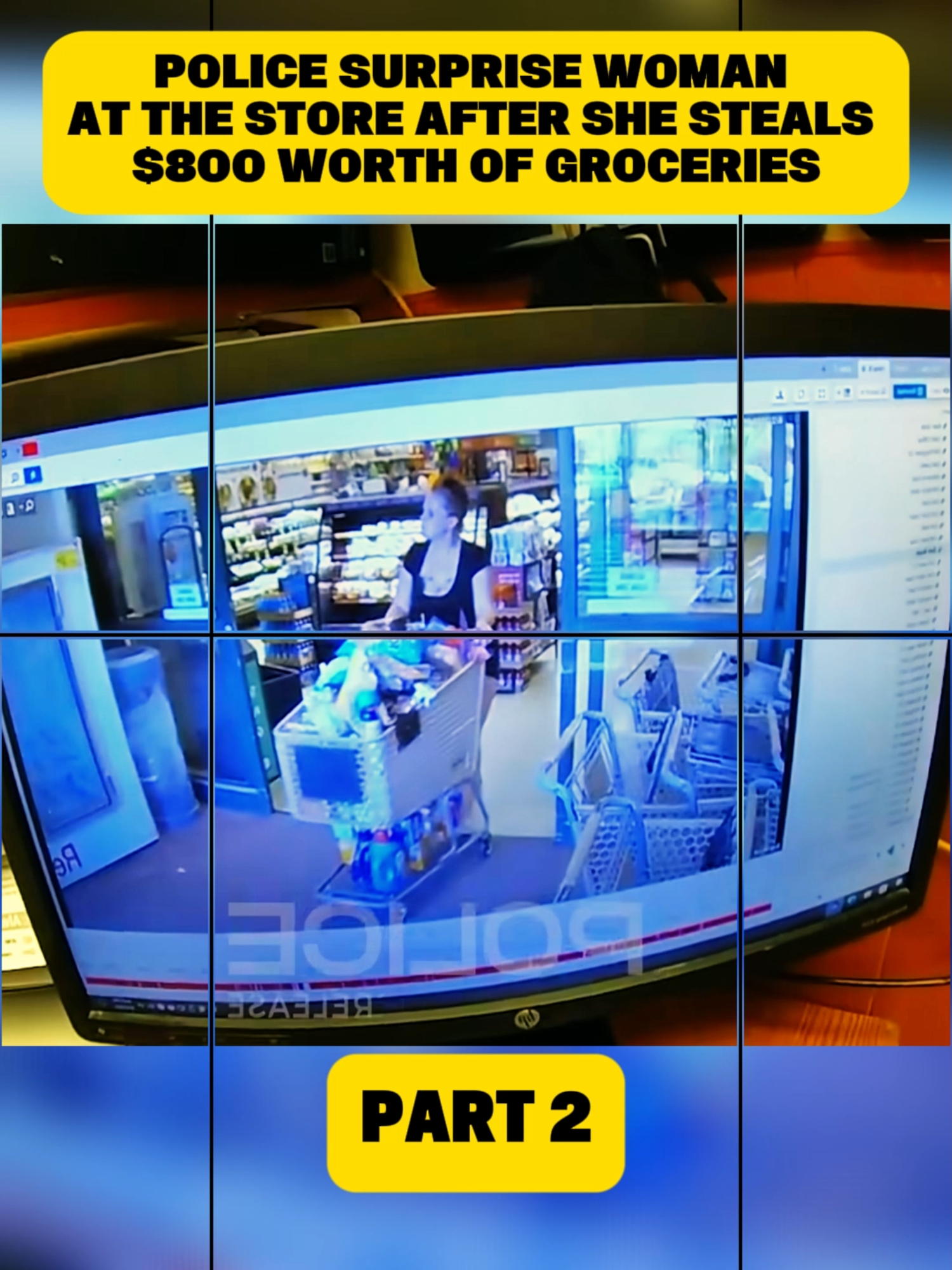 Police Surprise Woman at the Store After She Steals $800 Worth of Groceries #cop #police #policeman #copsoftiktok