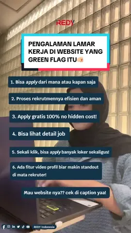 Halo REDY People! 🙌🏻 Daripada nebak-nebak, nih Remin spill website cari kerja yang green flag namanya getredy.id !  Buruan deh coba apply, karena bisa langsung apply loker banyak dan tentunya gratis 100%!!! 🤩 #REDY #getREDYsetwork #CaraCepatDapatKerja #CariKerjaKapanSaja #CariKerjaDimanaSaja #Jobseeker #WebsiteCariKerja #GreenFlag #InfoLoker #LokerUpdate #ForYou 