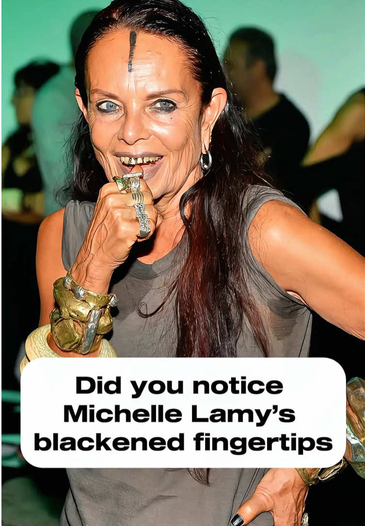 Did you notice Michelle Lamy's blackened fingertips? Most people don't realize she may have made a deal with the devil to gain fame.#celebrity #usa🇺🇸 #usa_tiktok #foryou #fyp #michelelamy #fashion 