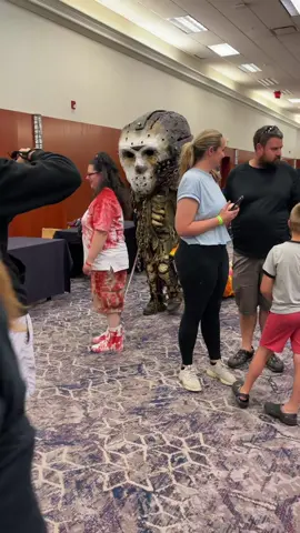 Jason Voorhees scares everyone including the owls. #halloweenlife #louisvillekentucky #xyzbca #halloweentime #halloween #halloweenlife1031 #halloween2025 #louisvilleshopofhorrors #fypシ゚viral #spookyseason #spookyseason #goviral #horrorcon #horrorconvention #daysofthedeadindy #daysofthedead #jasonvoorhees #fridaythe13 #jasonvoorheesunstoppable #campcrystallake #indianapolis 