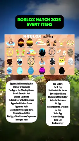 Roblox Hatch 2025 Event Items